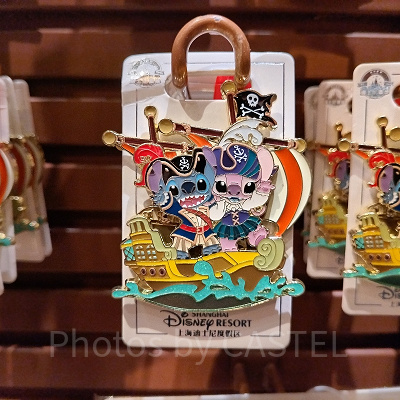 上海ディズニーランドグッズ：スティッチの海賊ピンバッジ| キャステル
