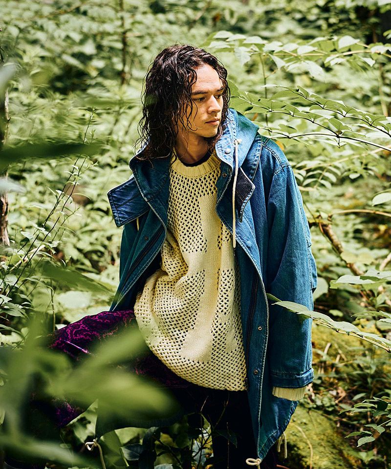 50%OFF【glamb(グラム)】Denim High Neck Mods Coat デニムハイネック