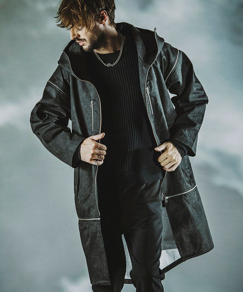 70%OFF【NO ID.(ノーアイディー)】ﾏﾙﾁｳｪｲBIGﾌｰﾄﾞﾓｯｽﾞｺｰﾄ(454006-668C