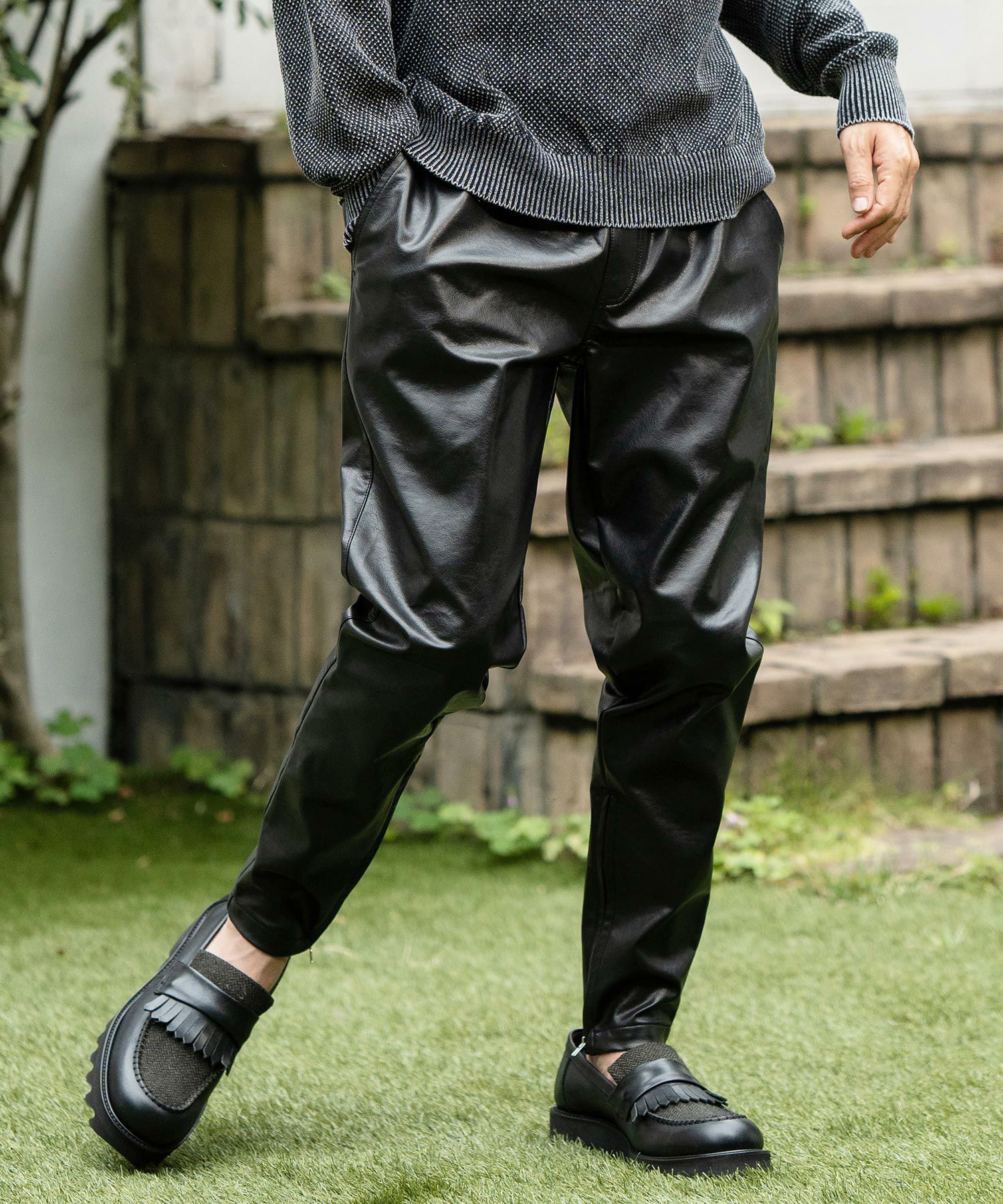 30%OFF【CAMBIO(カンビオ)】Vintage Like Synthetic Leather Side Zip