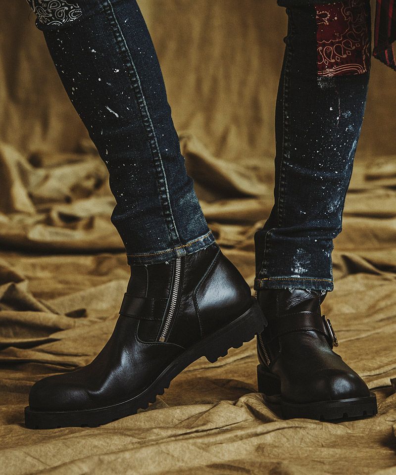 50%OFF【NO ID.(ノーアイディー)】ｻｲﾄﾞZIPｼｮｰﾄｴﾝｼﾞﾆｱﾌﾞｰﾂ(855208-820F