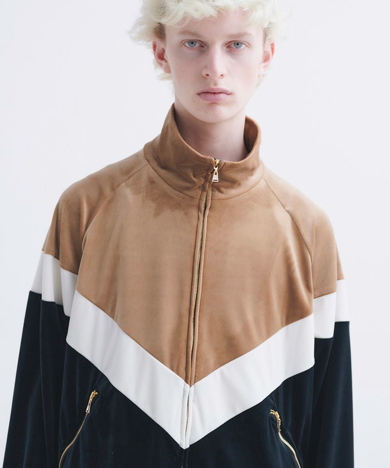 50%OFF【CULLNI(クルニ)】Stretch Velou Bi Color Zip Up Blouson