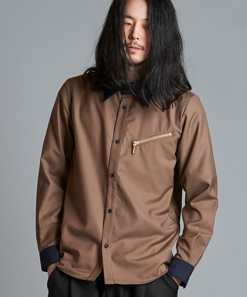 50%OFF【NO ID.(ノーアイディー)】ｸﾚﾘｯｸZIP-SH シャツ(855006-880S