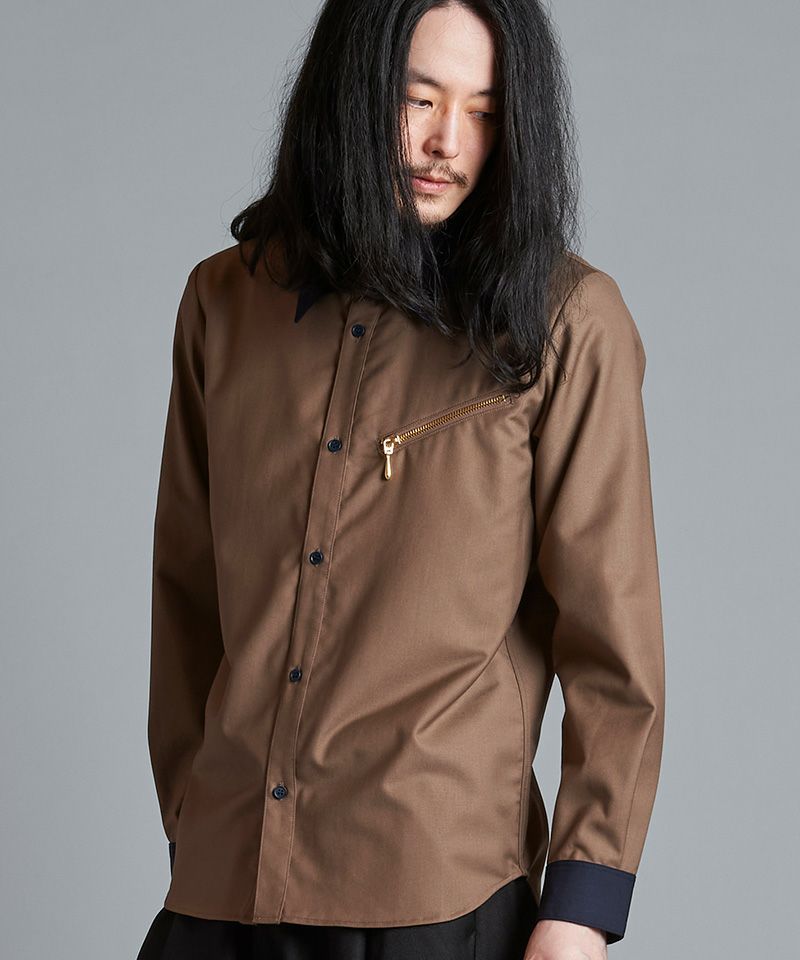 50%OFF【NO ID.(ノーアイディー)】ｸﾚﾘｯｸZIP-SH シャツ(855006-880S