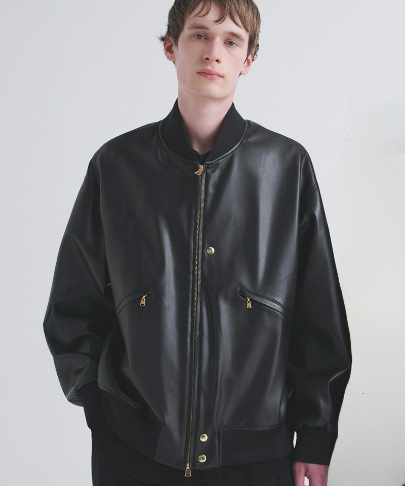 50%OFF【CULLNI(クルニ)】Faux Leather MA-1 ジャケット(25-AW-017B