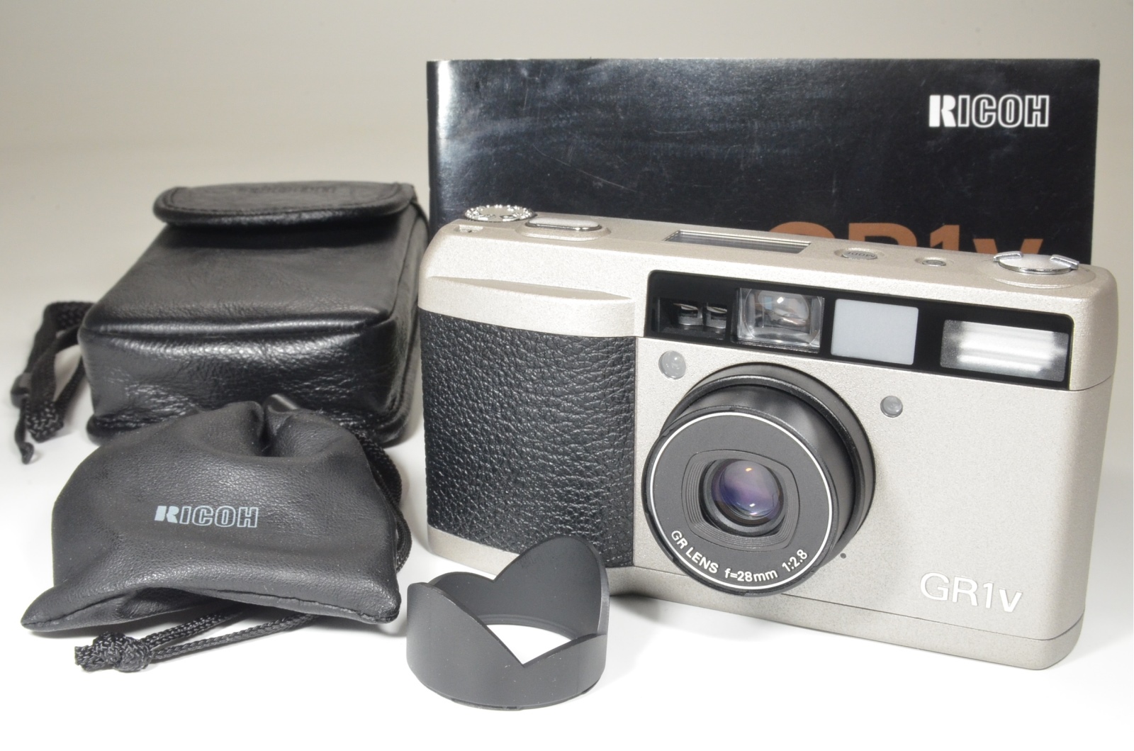 RICOH GR1v Date Silver 28mm f2.8 Point & Shoot 35mm Film Camera