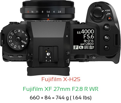 Fujifilm X-H2S Camera and Fujifilm XF 27mm F2.8 R WR Lens
