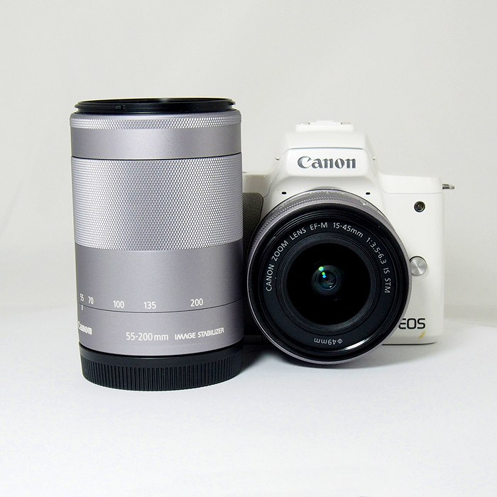 中古】(キヤノン) Canon EOS KISS M ダブルズームキツト ホワイト