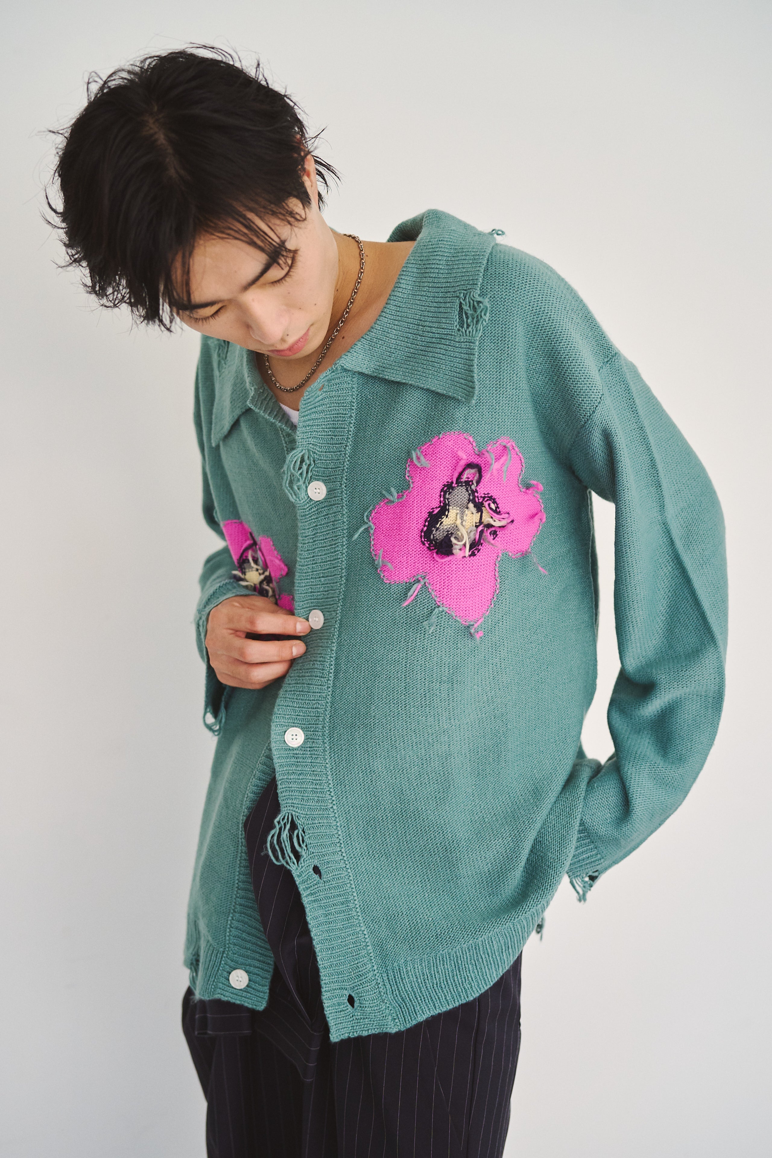 flower motif knit shirt cardigan – CAMPHOR WOOD - OFFICIAL ONLINE