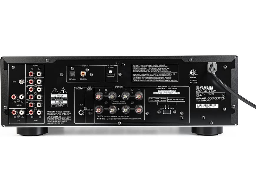 Yamaha A-S301 Stereo integrated amplifier with built-in DAC at