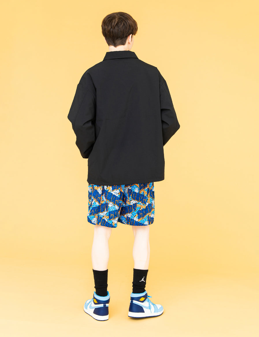 EMBROIDERY LOGO COACH JACKET (BLACK)