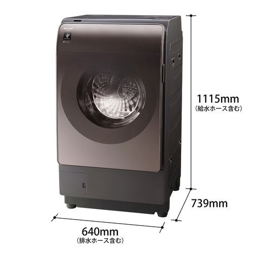 シャープ ドラム洗濯機 左開き 洗濯12.0kg 乾燥6.0kg 幅64cm 自動投入