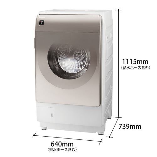 シャープ ドラム洗濯機 右開き 洗濯12.0kg 乾燥6.0kg 幅64cm 自動投入