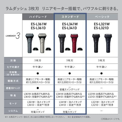 パナソニック ES-L341W-K ラムダッシュ 3枚刃 メンズシェーバー
