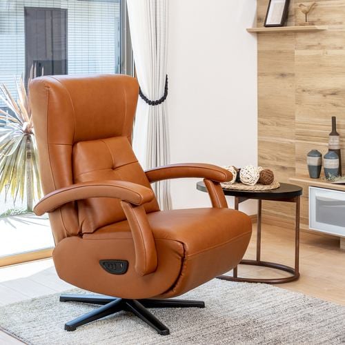 期間限定大特価】ヤマダオリジナル ［幅68］電動パーソナルチェア 本革