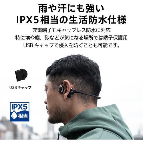 AVIOT WB-E1M-BK 骨伝導イヤホンマイク同梱版 メタリックブラック