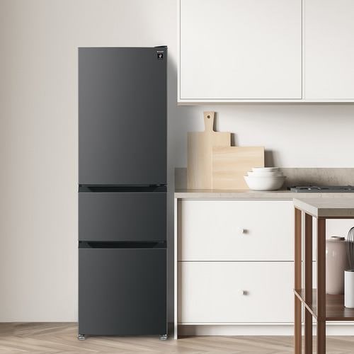 シャープ 冷蔵庫 317L 右開き 3ドア 幅54.4cm スリム幅 シャキット野菜