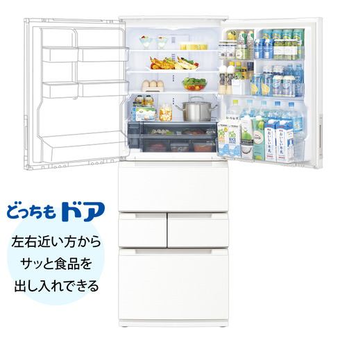 シャープ 冷蔵庫 457L 左右付替 5ドア 幅65cm メタルドア 大容量冷凍室