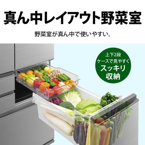 シャープ 冷蔵庫 502L 観音開き 6ドア 幅68.5cm メガ冷凍室 プラズマ