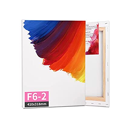 キャンバス油絵 よっこ クールな配色のテーブル 大きいキャンバス縦