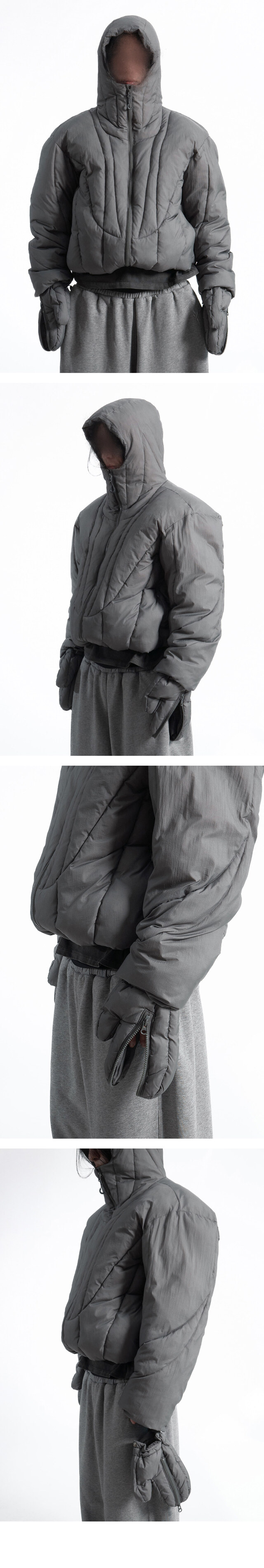 hex glove puffer jacket (3c) - COLN