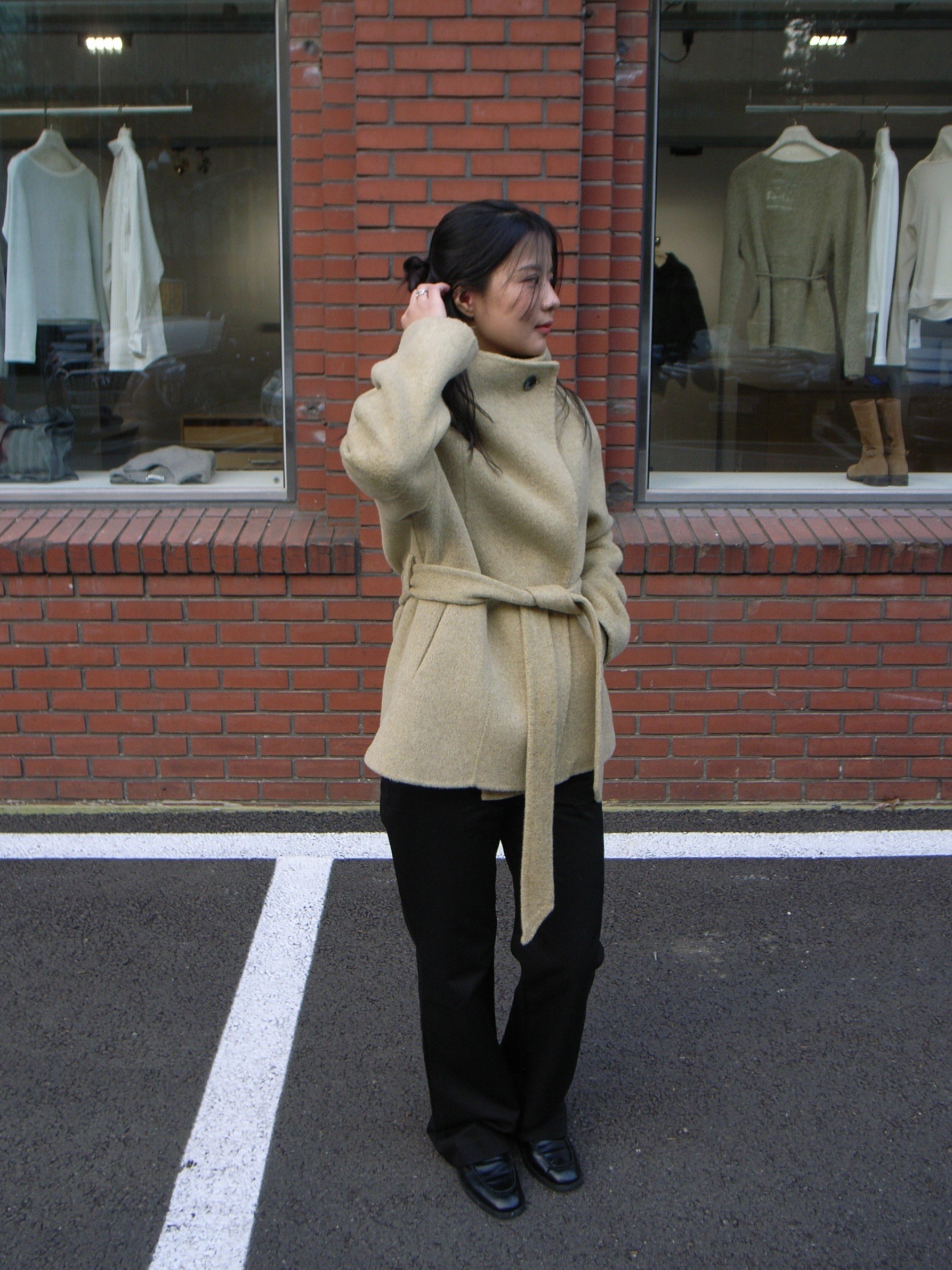 ecru half coat | OHOTORO