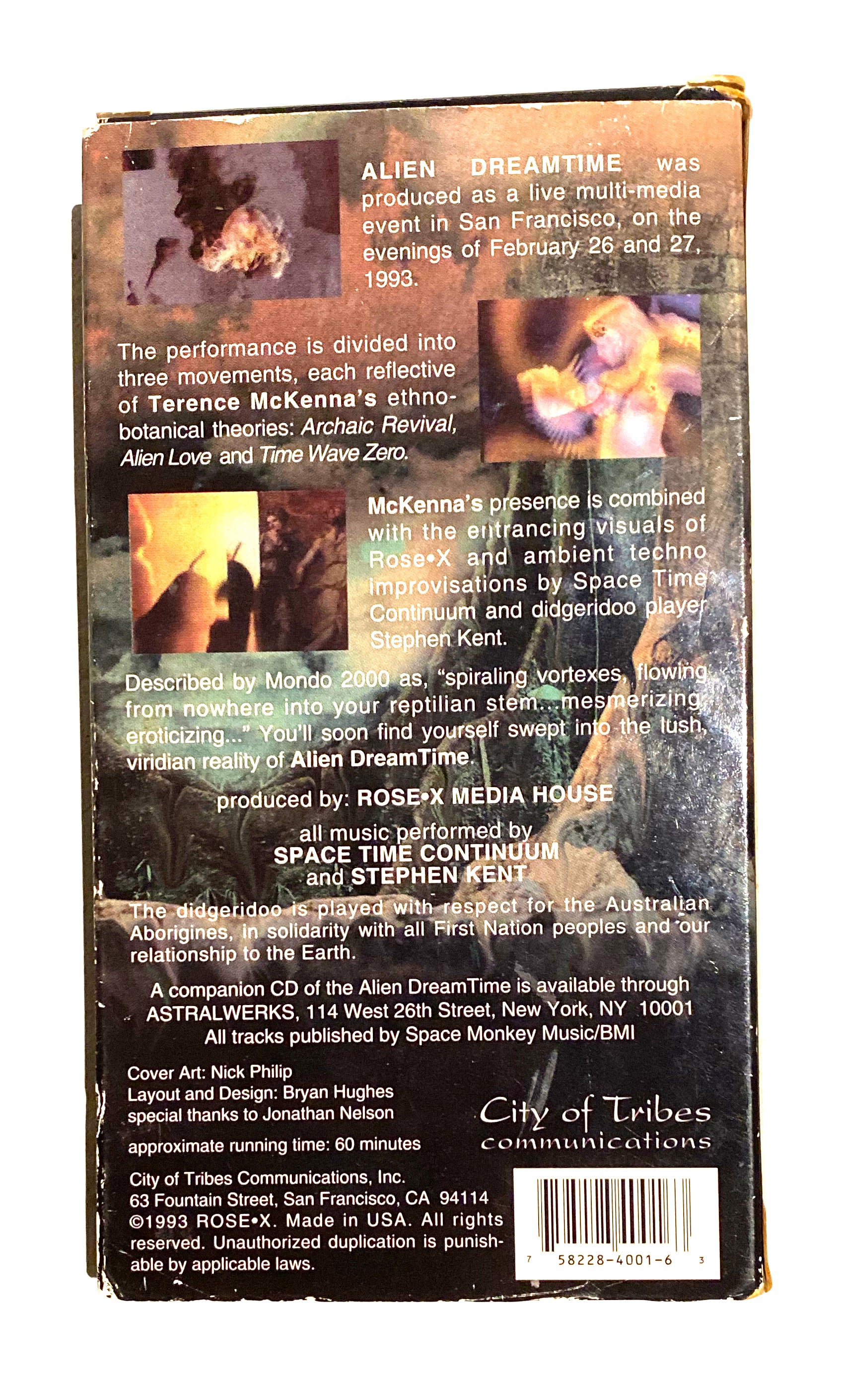 Terence Mckenna Alien Dreamtime VHS Original DMT Lecture at Rave