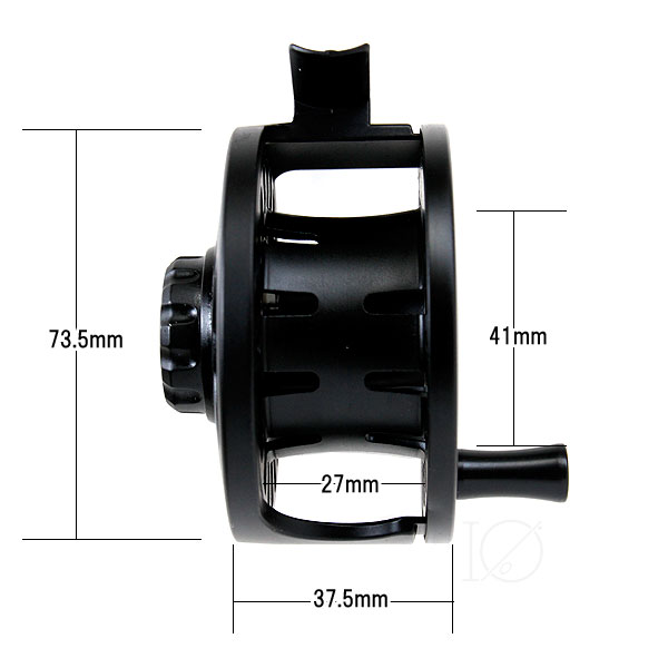フライリール #3/4 Black ラージアーバータイプ Fly Reel ディスク