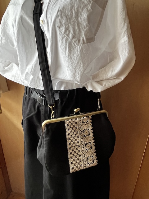 パール手さげ・インド刺繍がま口バッグ | G3sewing