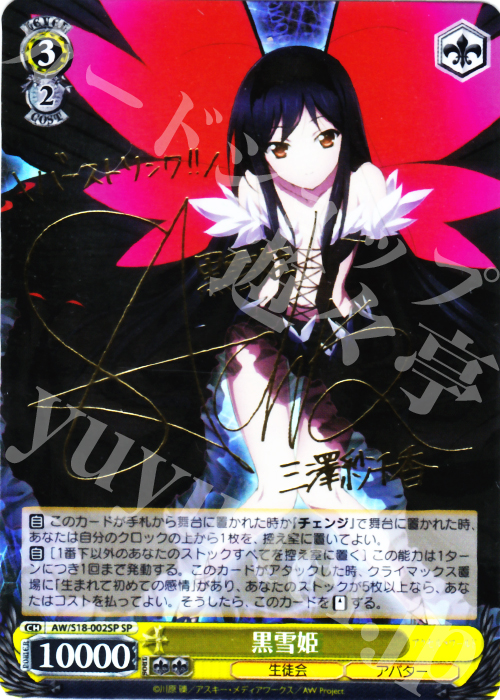 SP 黒雪姫(サイン入り) 販売 | アクセル・ワールド | ヴァイス