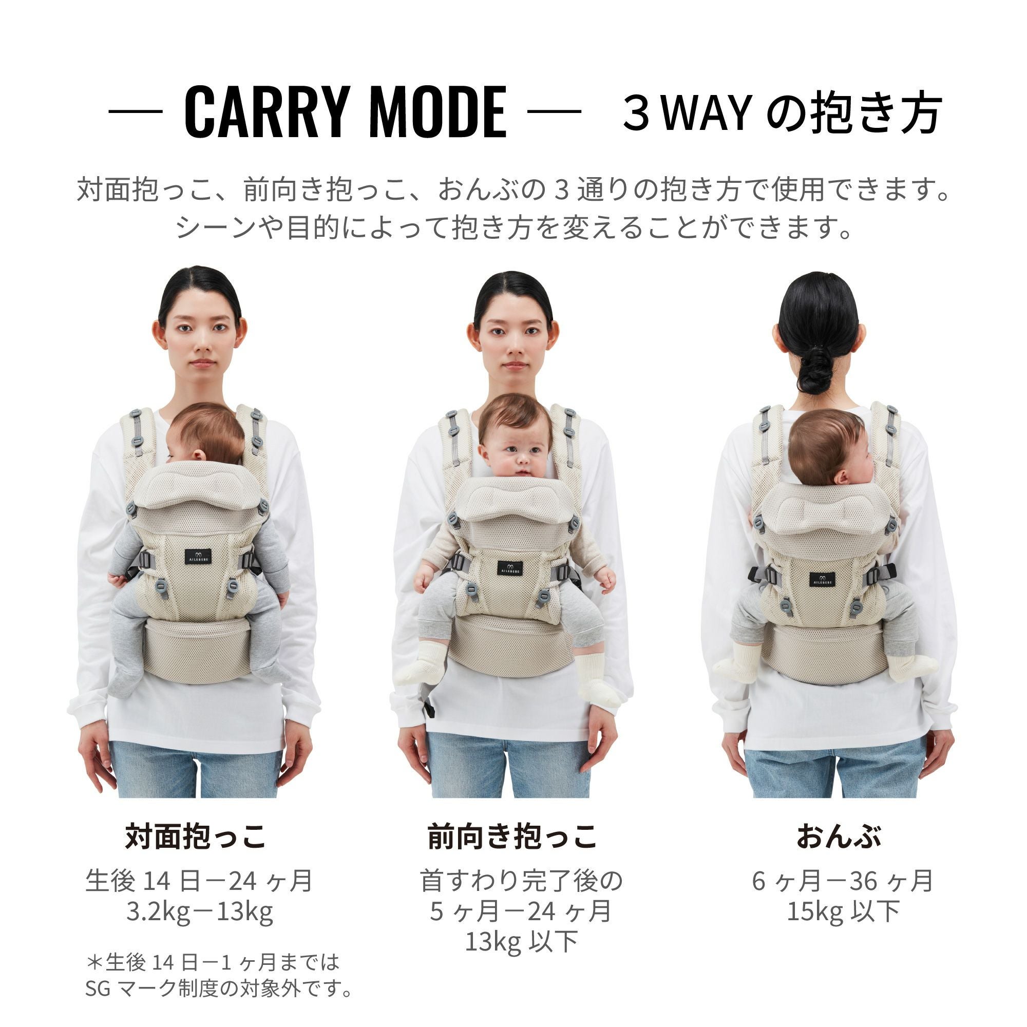 BB901 エールベベ・ベビーキャリア スリー ネイビー | カーメイト 公式