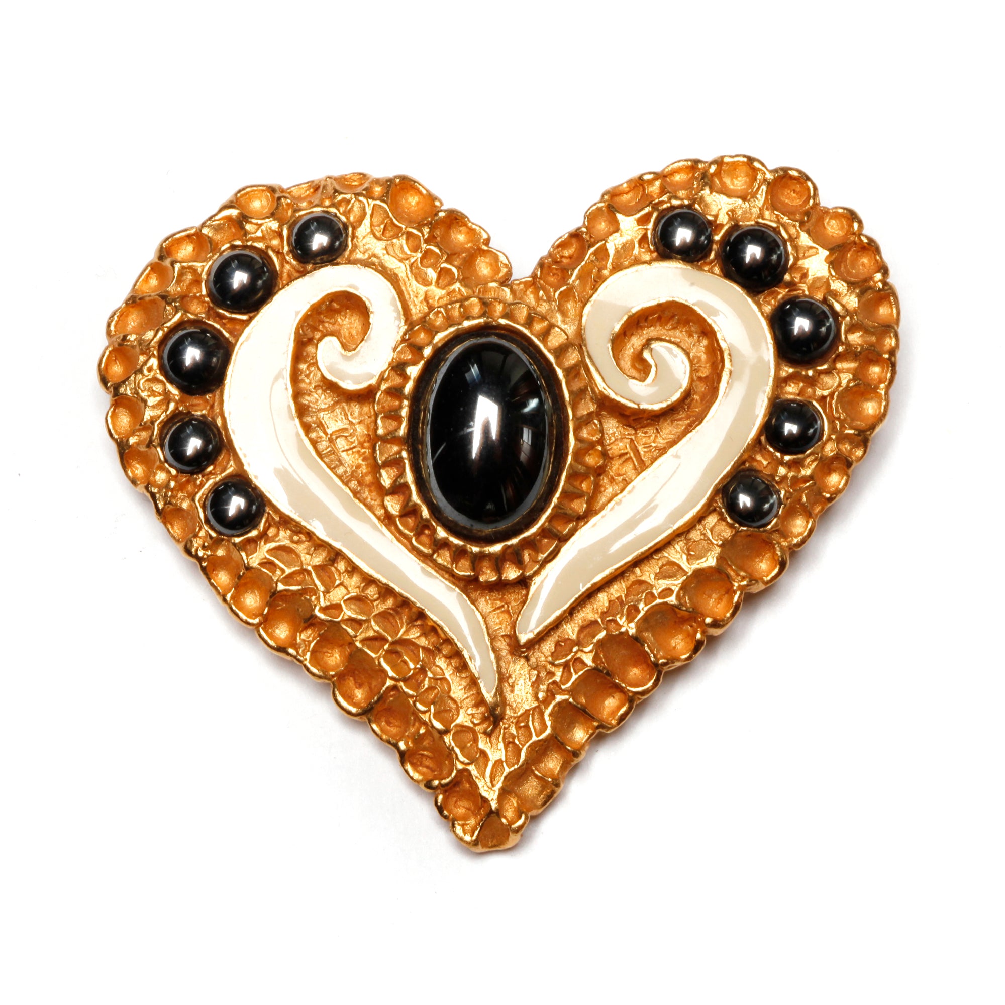 1994 Christian Lacroix Textured Heart Brooch – Carole Tanenbaum