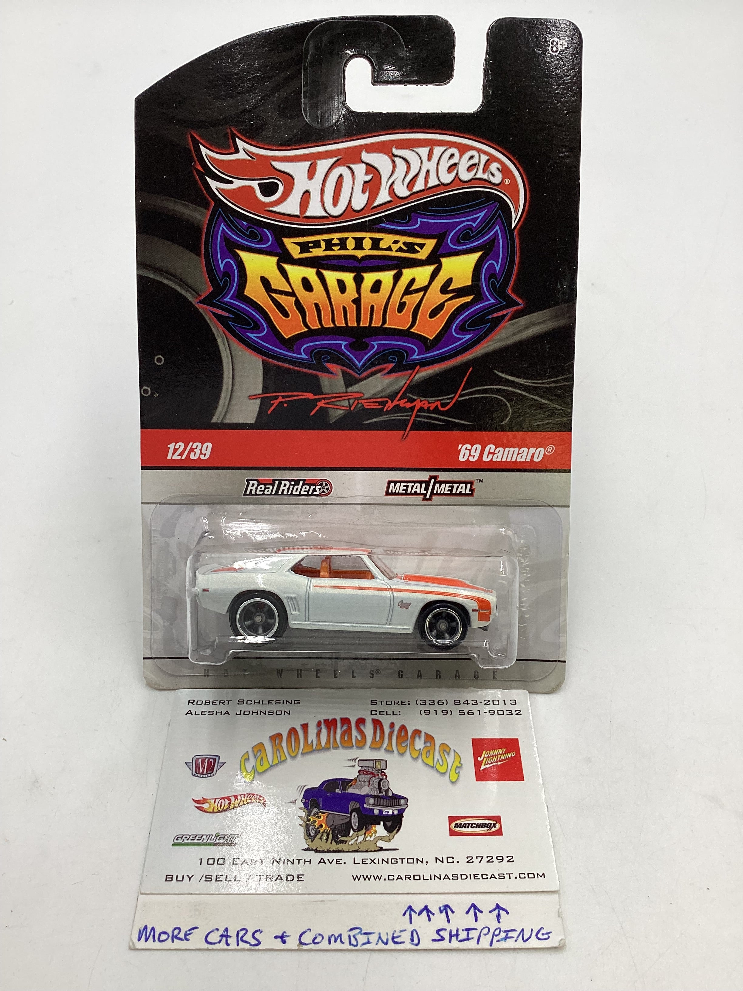 Hot wheels Phils garage 12/39 69 Camaro CHASE – carolinasdiecast