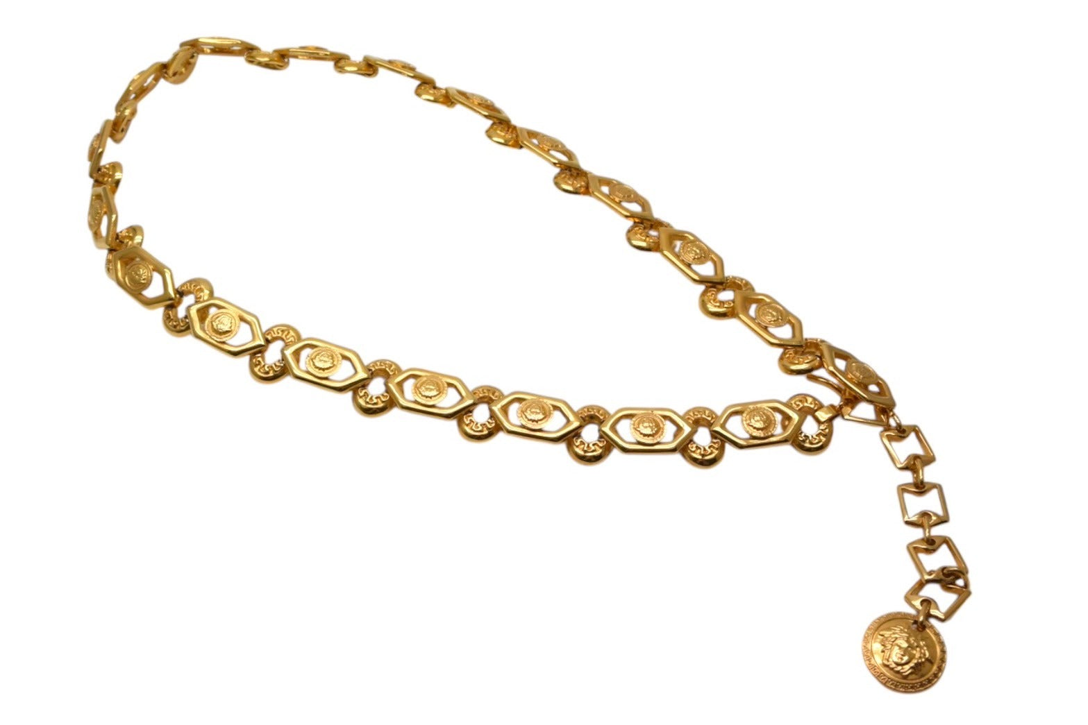 ヴェルサーチ VERSACE メデューサ チェーン ベルト メタル ゴールド