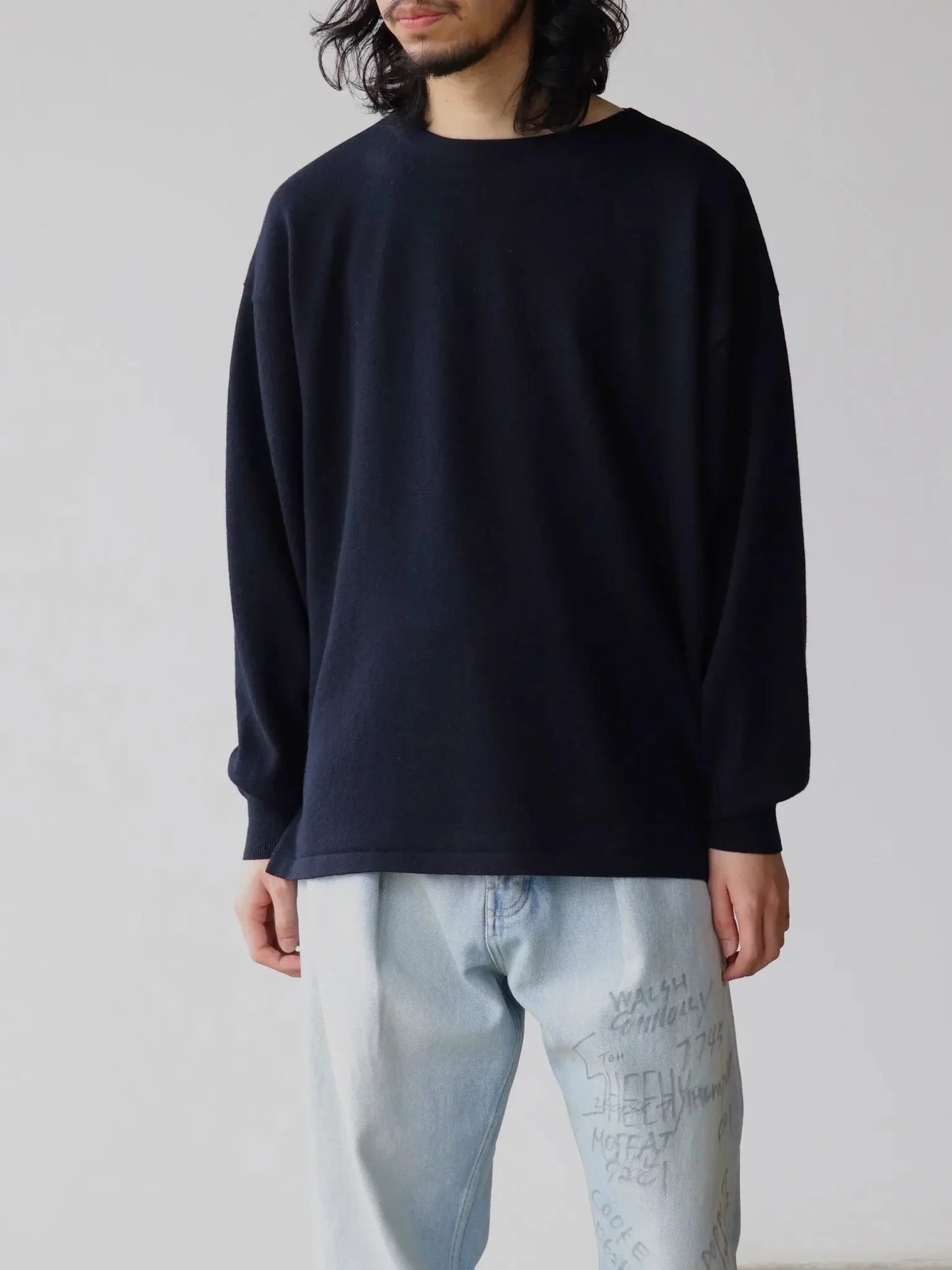 COMOLI ウール和紙 コモリニット NAVY | CASANOVA&CO (カサノヴァ