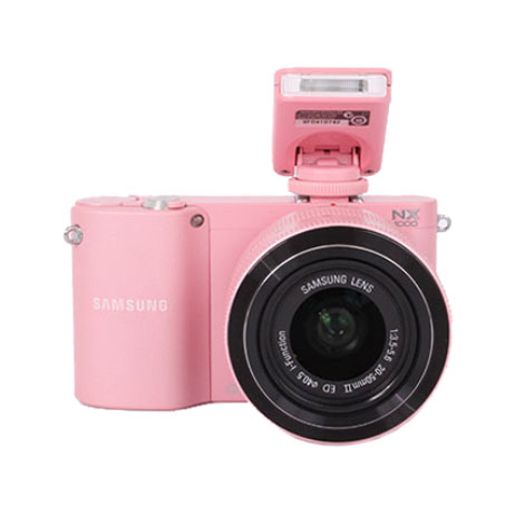 Samsung NX1000 Digital Camera, Pink Leather {20.3MP} with 20-50mm