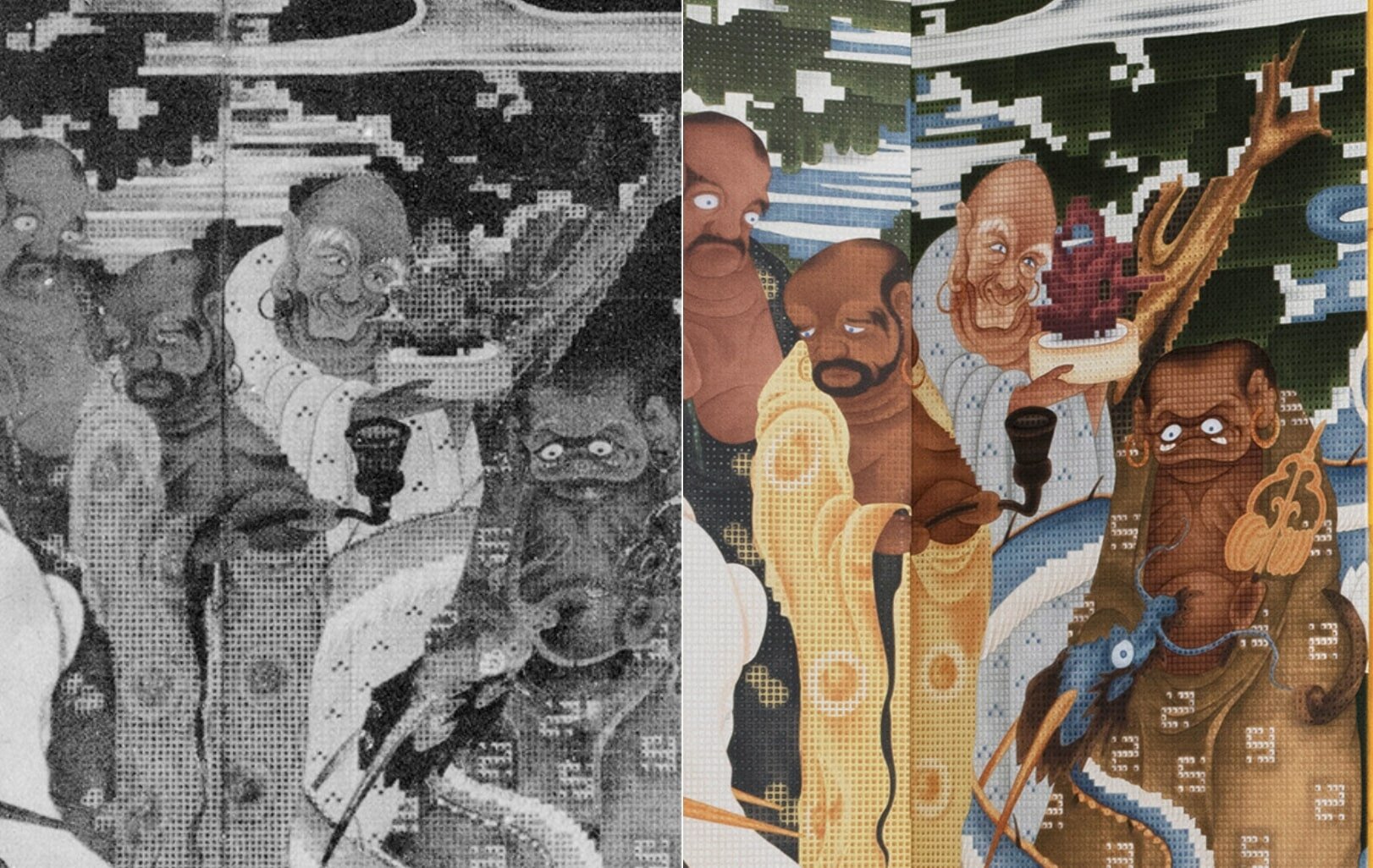 デジタル復元で蘇る伊藤若冲の『釈迦十六羅漢図屏風』。名匠による、12