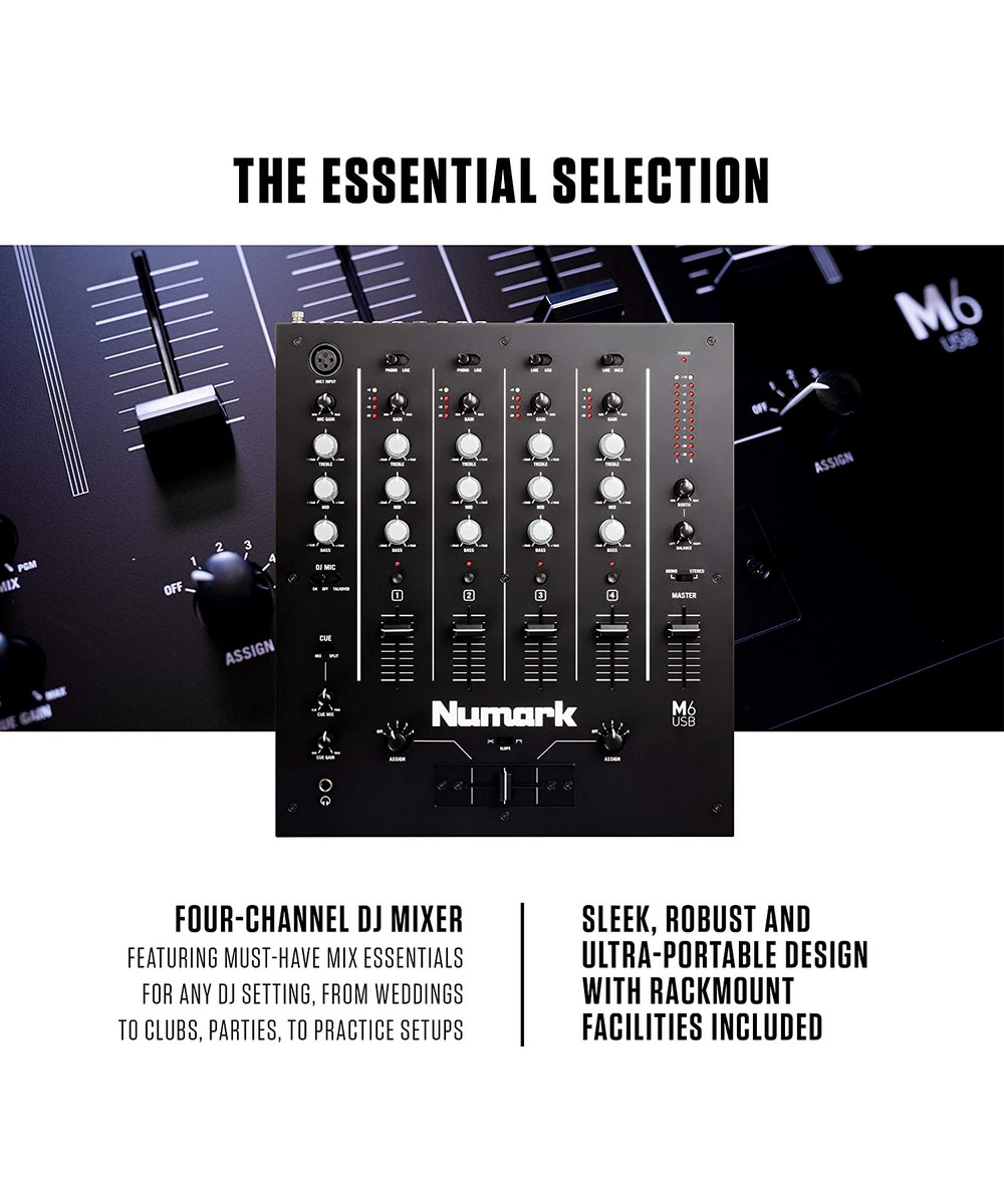 Numark M6 USB 4-Channel USB DJ Mixer - Central Music