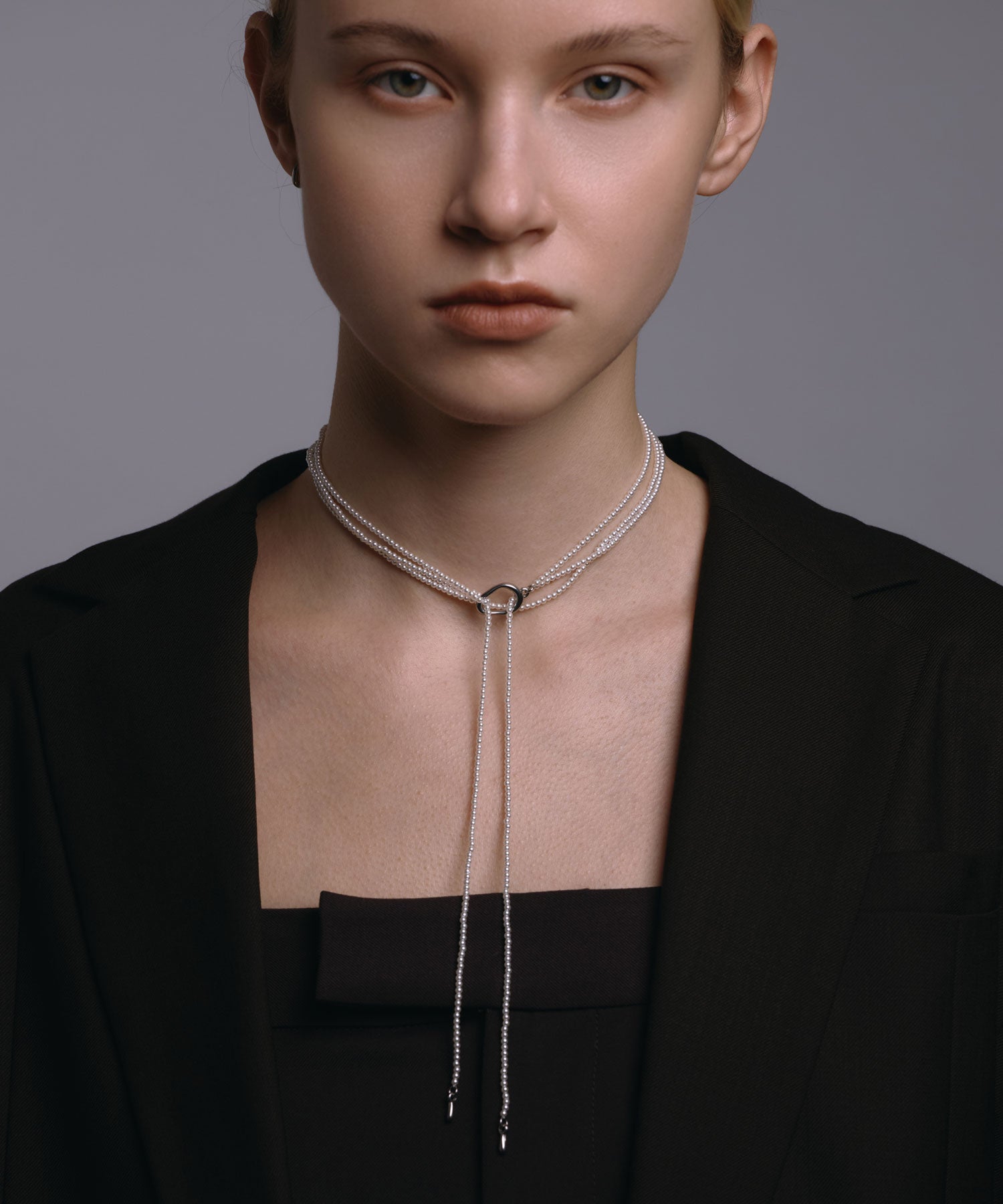 シルバー]マルチウェイロングパールチョーカー