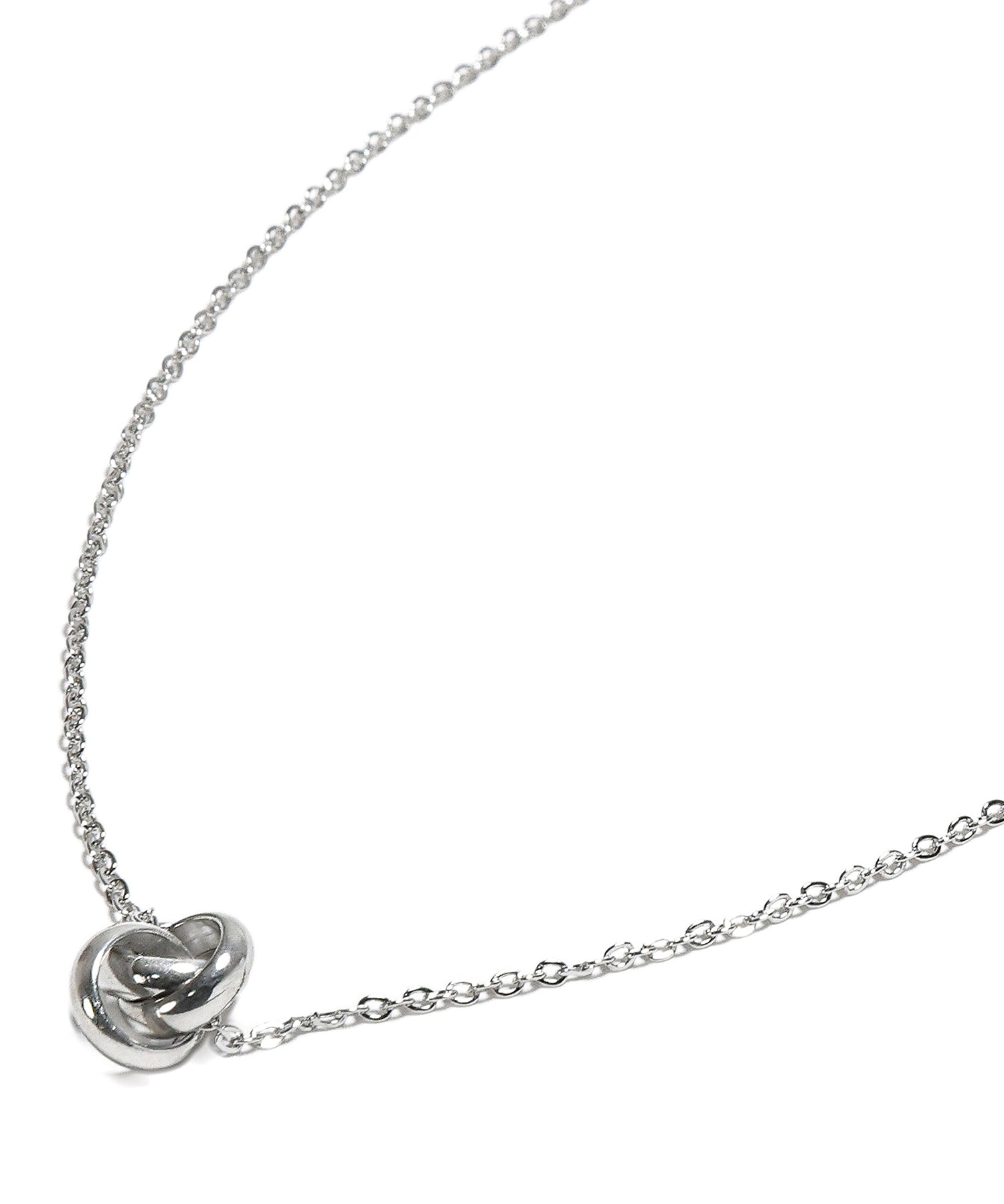 シルバー]トリプルリングネックレス