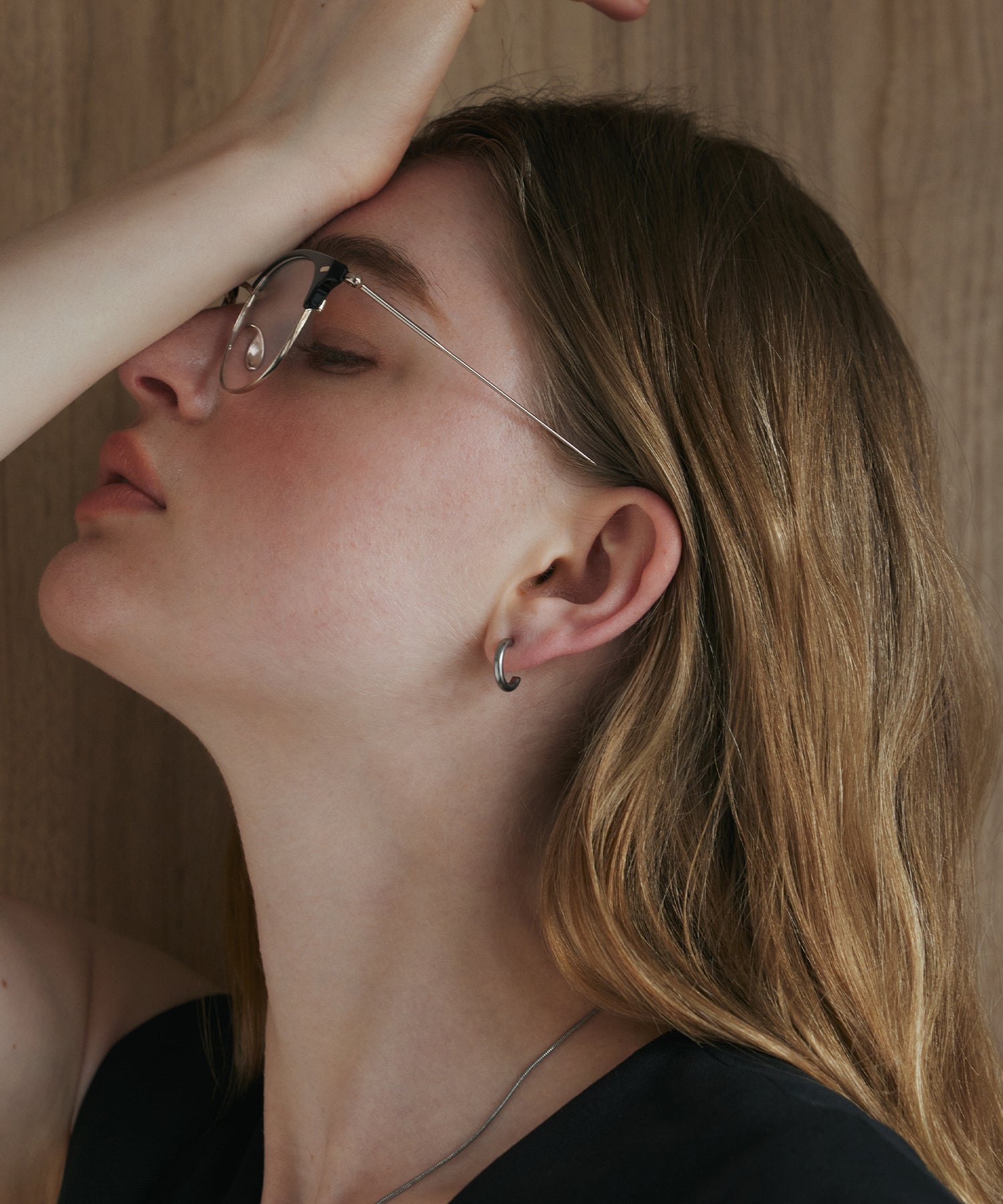 シルバー]コンパクトフープピアス