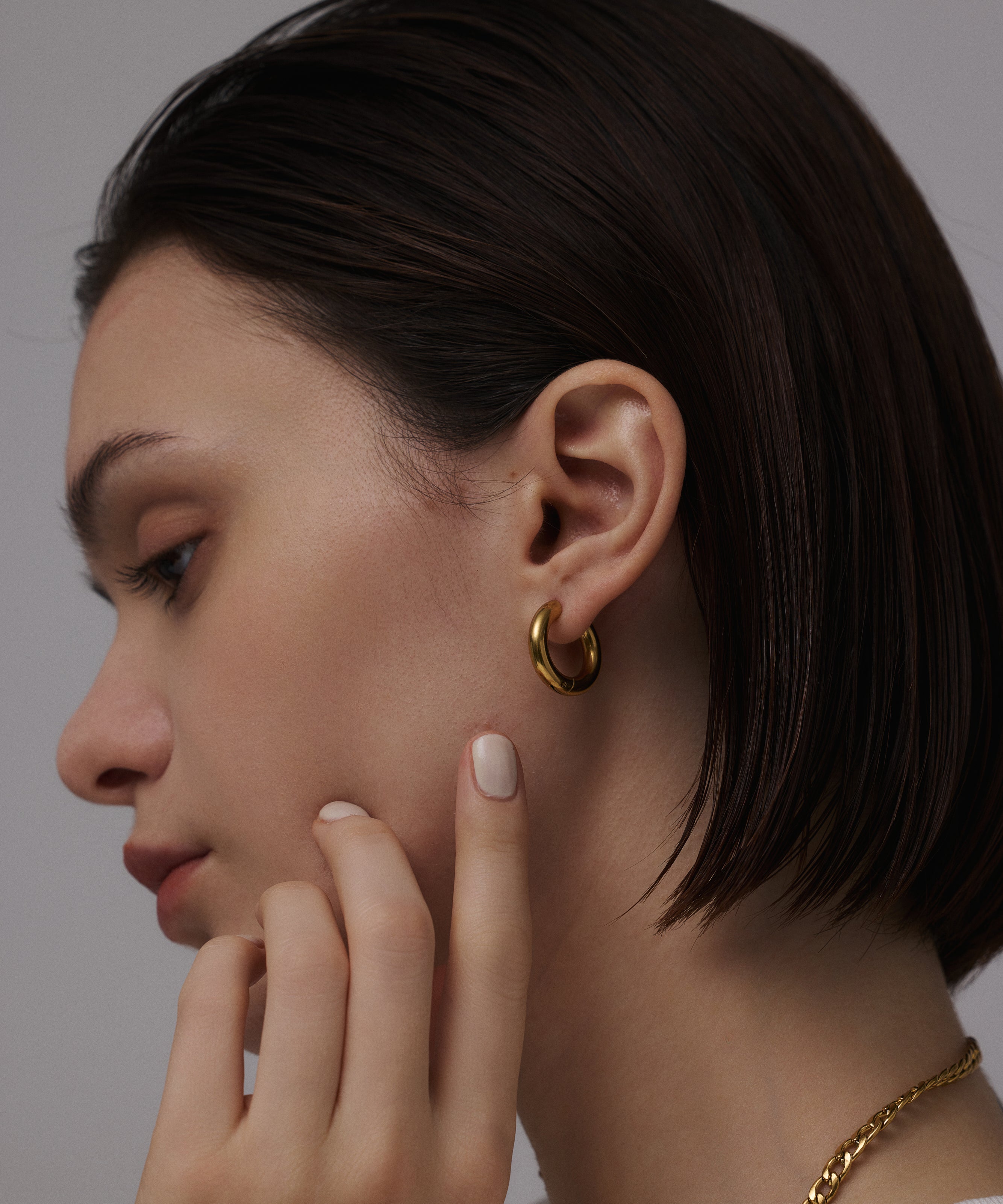 ゴールド]フープピアス