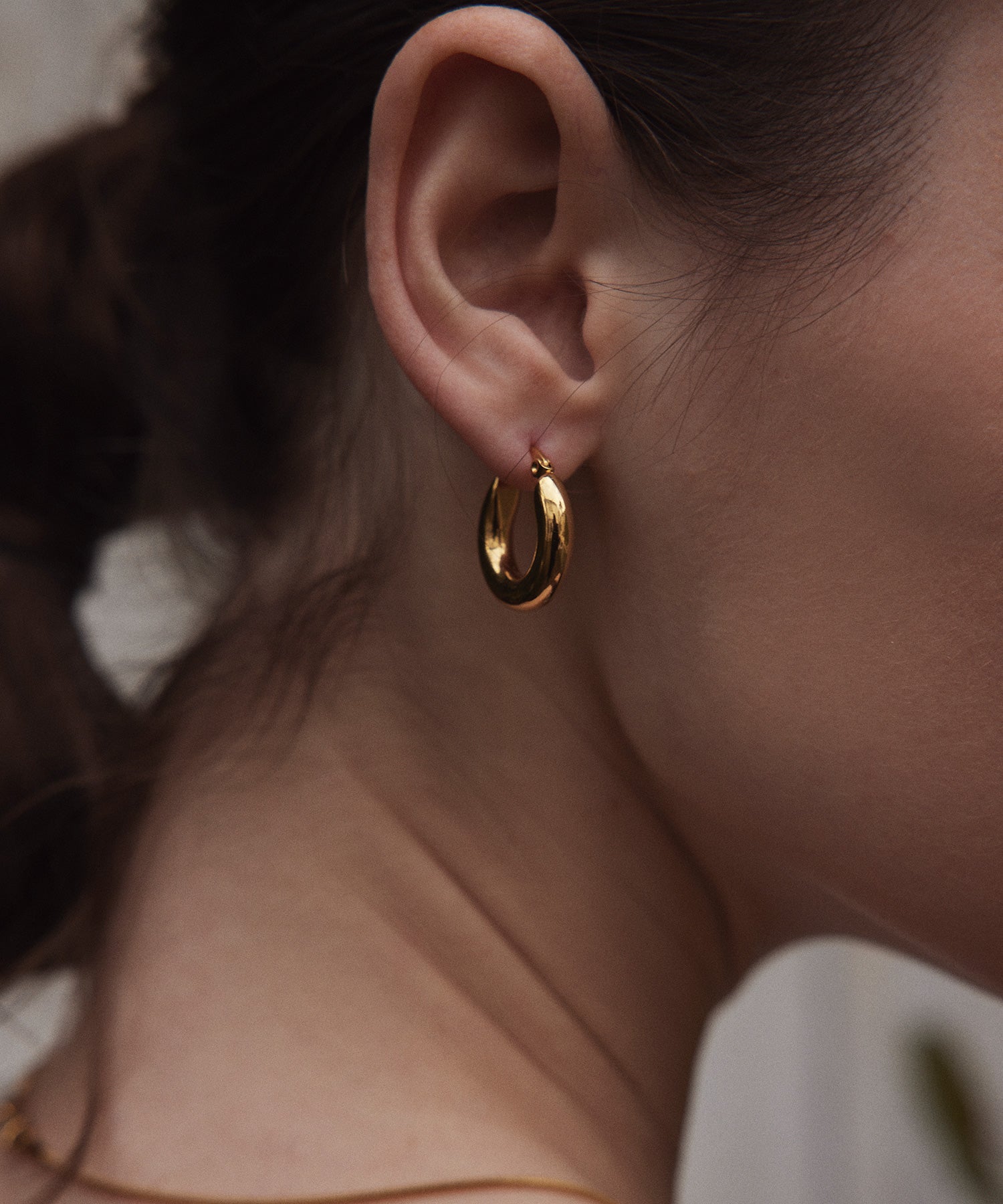 ゴールド]シンプルフープピアス