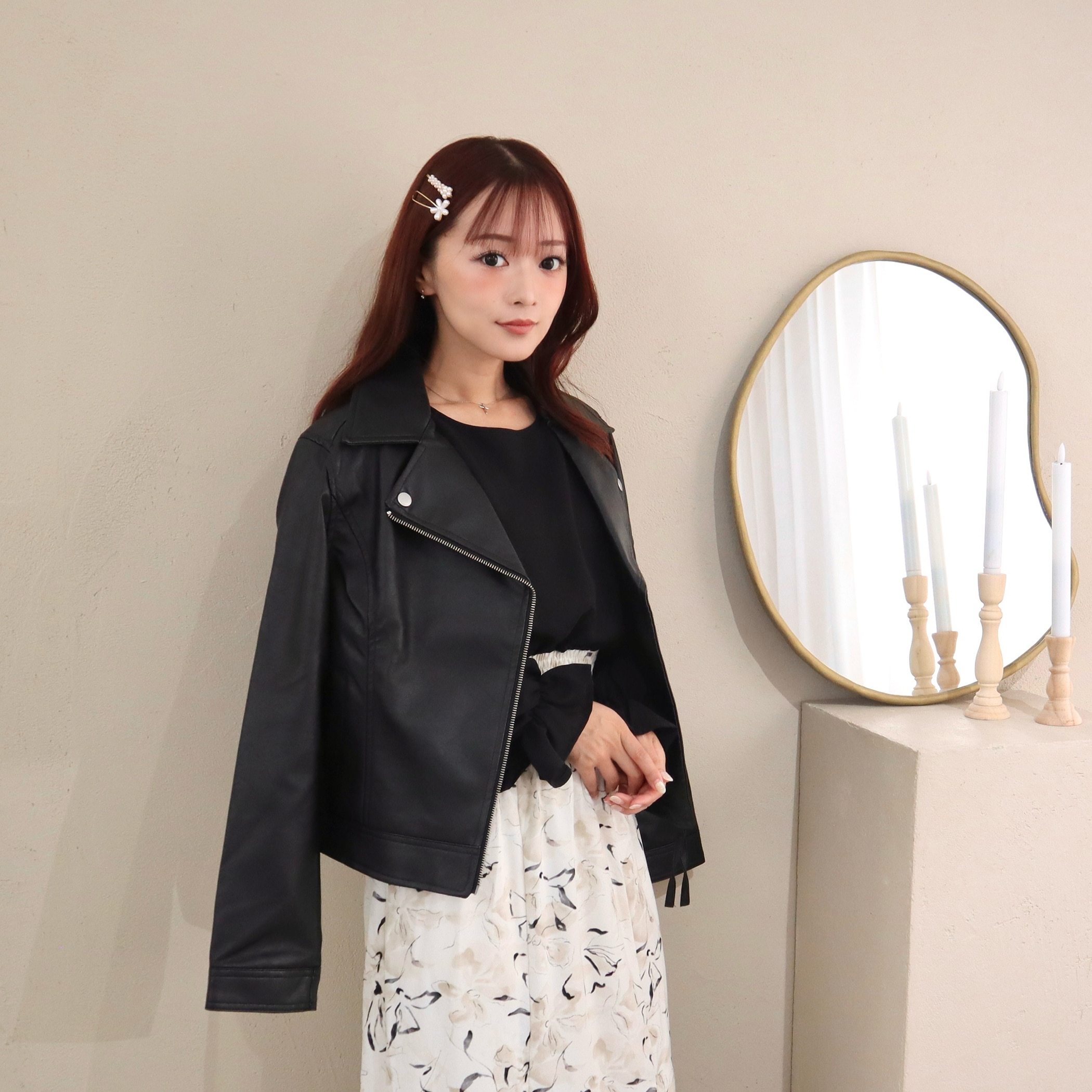 フェイクレザーライダースジャケット｜ジャケット｜CECIL McBEE(セシル