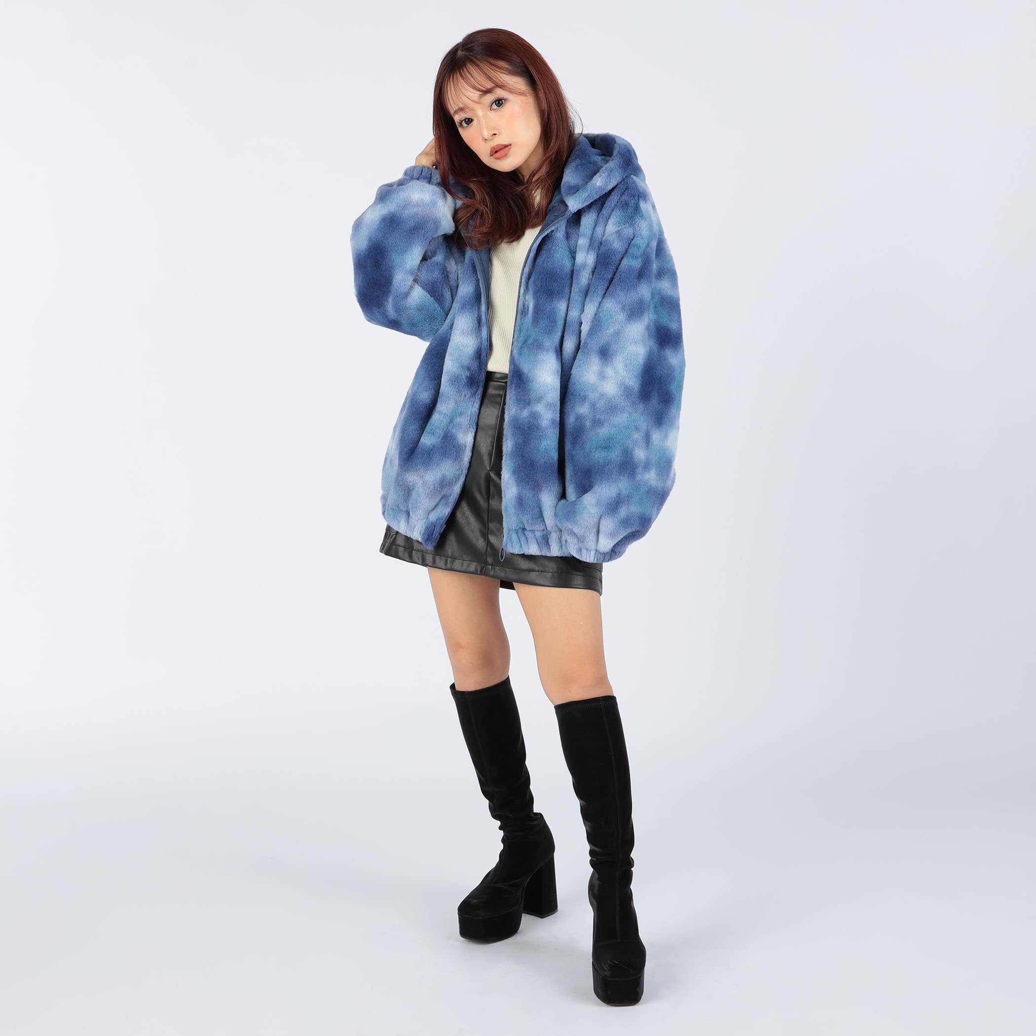 タイダイ柄フェイクファーパーカー｜ブルゾン｜CECIL McBEE(セシル