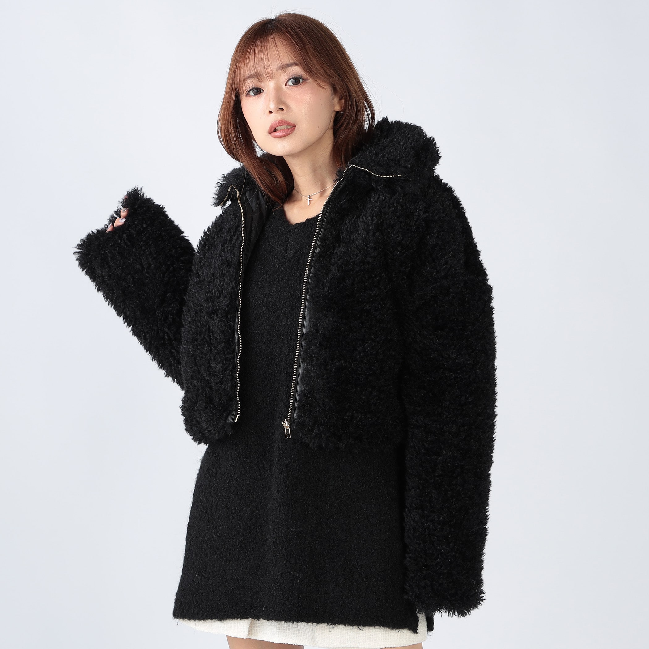 プードルフェイクファーブルゾン｜コート｜CECIL McBEE(セシルマクビー