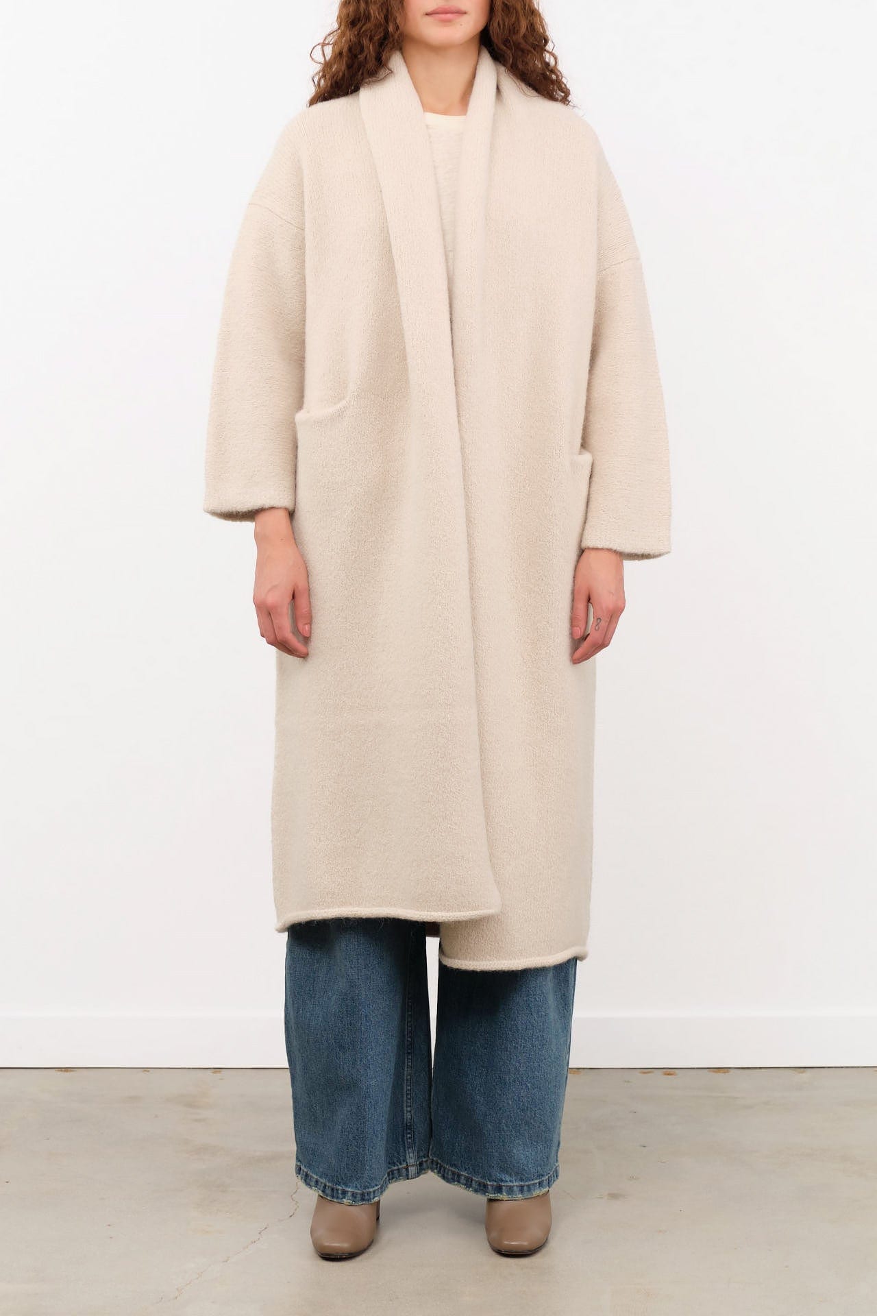 Lauren Manoogian Long Shawl Cardigan in Antique Melange – Cedar