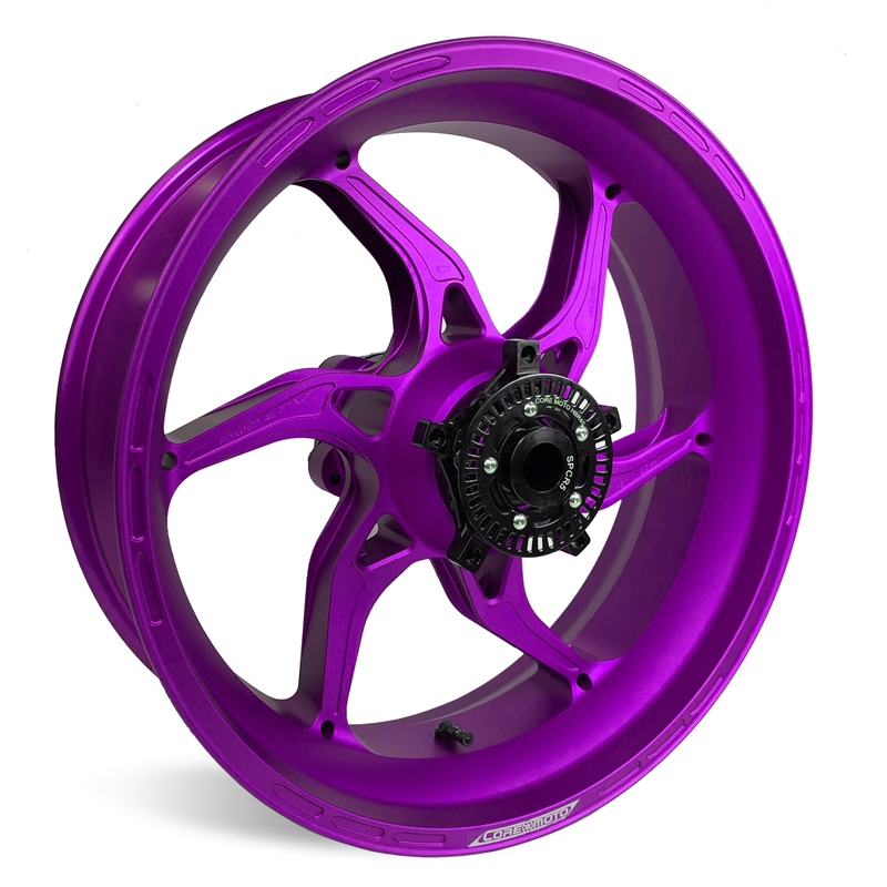 Satin Purple Core Moto Apex-6 Lightest forged motorcycle wheels