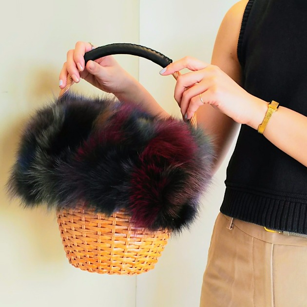 ヴィオラドーロ BEAMS VIOLAd'ORO / フォックスファー カゴバッグ