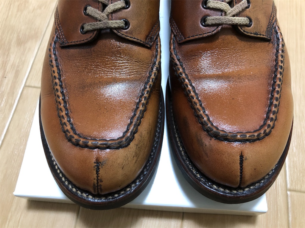 cushman U-tip moccasin 6ヶ月後のエイジング - TANAKABLOG